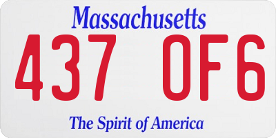 MA license plate 437OF6