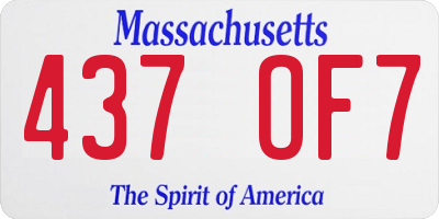 MA license plate 437OF7