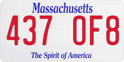 MA license plate 437OF8