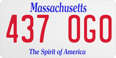 MA license plate 437OG0