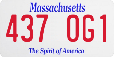 MA license plate 437OG1