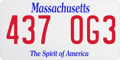 MA license plate 437OG3