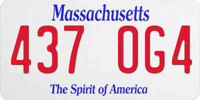 MA license plate 437OG4