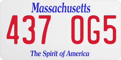 MA license plate 437OG5