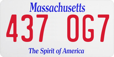 MA license plate 437OG7