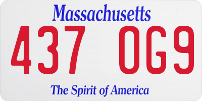 MA license plate 437OG9