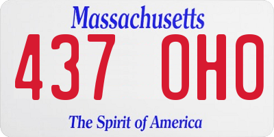 MA license plate 437OH0