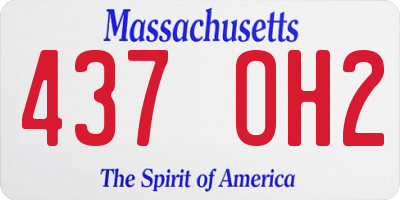 MA license plate 437OH2