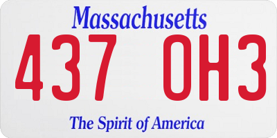 MA license plate 437OH3