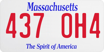 MA license plate 437OH4