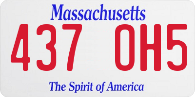 MA license plate 437OH5