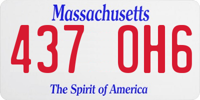 MA license plate 437OH6