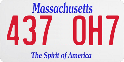 MA license plate 437OH7