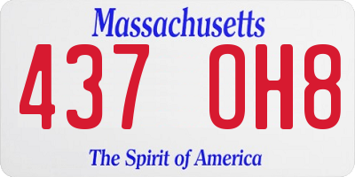 MA license plate 437OH8