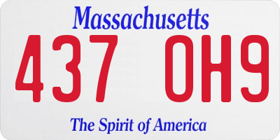 MA license plate 437OH9