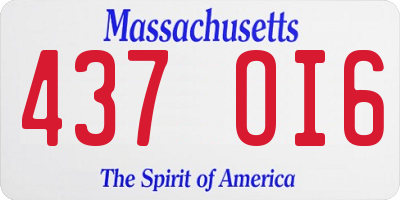 MA license plate 437OI6