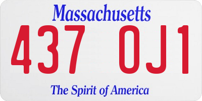 MA license plate 437OJ1