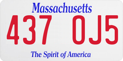MA license plate 437OJ5