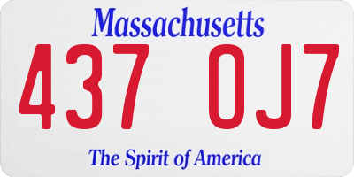 MA license plate 437OJ7