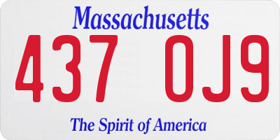 MA license plate 437OJ9