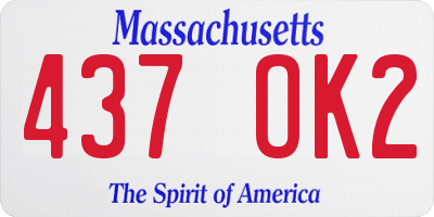 MA license plate 437OK2