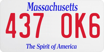 MA license plate 437OK6