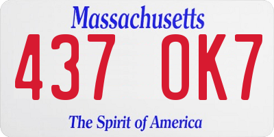 MA license plate 437OK7
