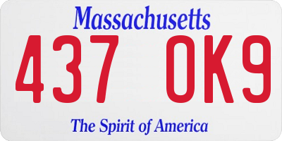 MA license plate 437OK9