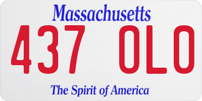 MA license plate 437OL0