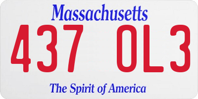MA license plate 437OL3