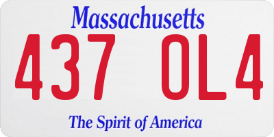MA license plate 437OL4