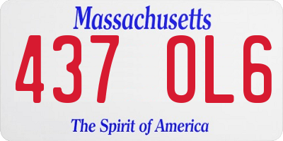 MA license plate 437OL6