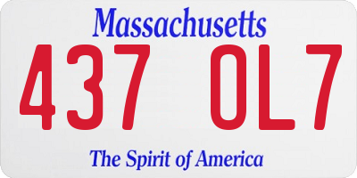 MA license plate 437OL7