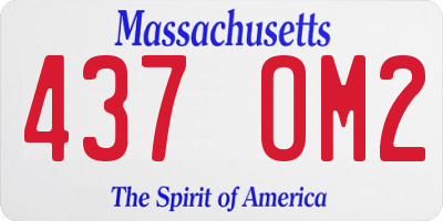 MA license plate 437OM2