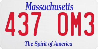 MA license plate 437OM3