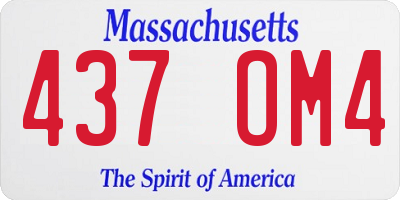 MA license plate 437OM4