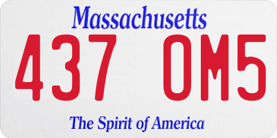 MA license plate 437OM5