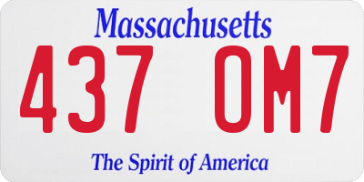 MA license plate 437OM7