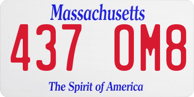 MA license plate 437OM8