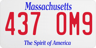 MA license plate 437OM9