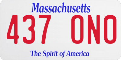 MA license plate 437ON0