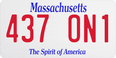 MA license plate 437ON1