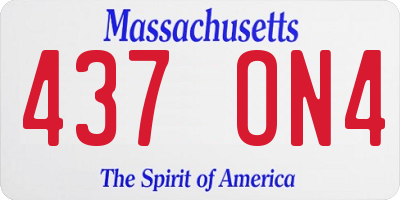 MA license plate 437ON4