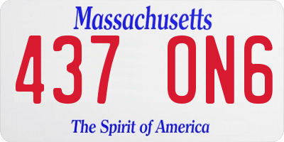MA license plate 437ON6
