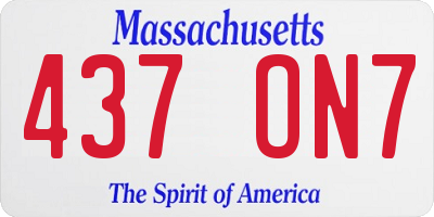 MA license plate 437ON7