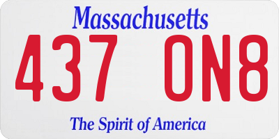 MA license plate 437ON8