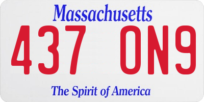 MA license plate 437ON9