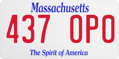 MA license plate 437OP0