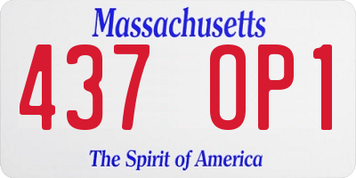 MA license plate 437OP1