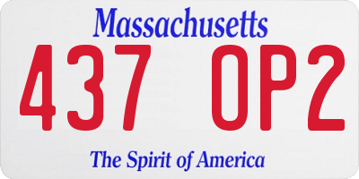 MA license plate 437OP2